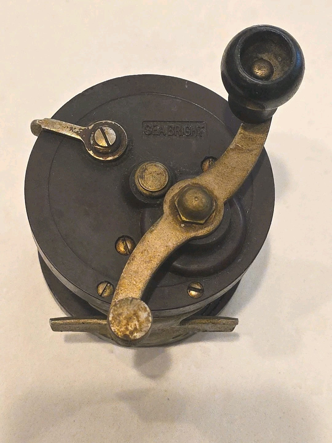 SEA BRIGHT FISHING REEL ANTIQUE OLD ABBEY & IMBRIE RARE 250 yds early1900's