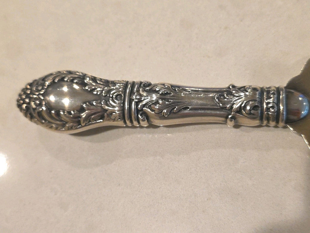 1900s Serving Knife Solid Sterling Silver Rococo Large 10 3/4" Rare
