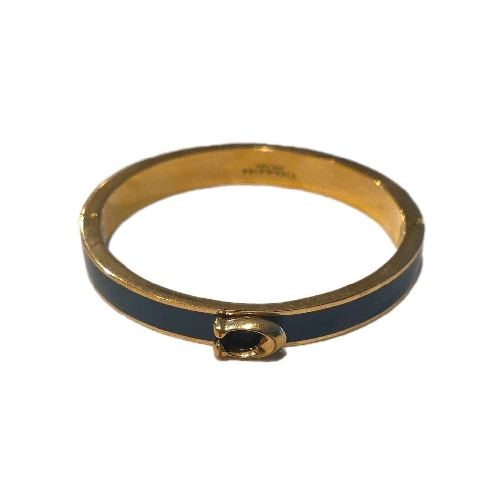 Coach Push Signature Hinged Bangle-Indigo Blue
