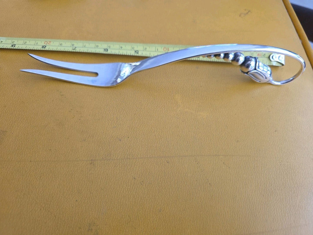 O. Mogensen #35 Sterling Silver 8 3/8" Cold Meat Fork