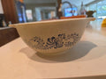 Vintage Pyrex Homestead Cinderella Mixing Bowl  442 Tan & Blue