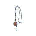 ELLE 925 Sterling Silver Pendant Necklace w Quartz / MOP / Ruby 12.1 grams