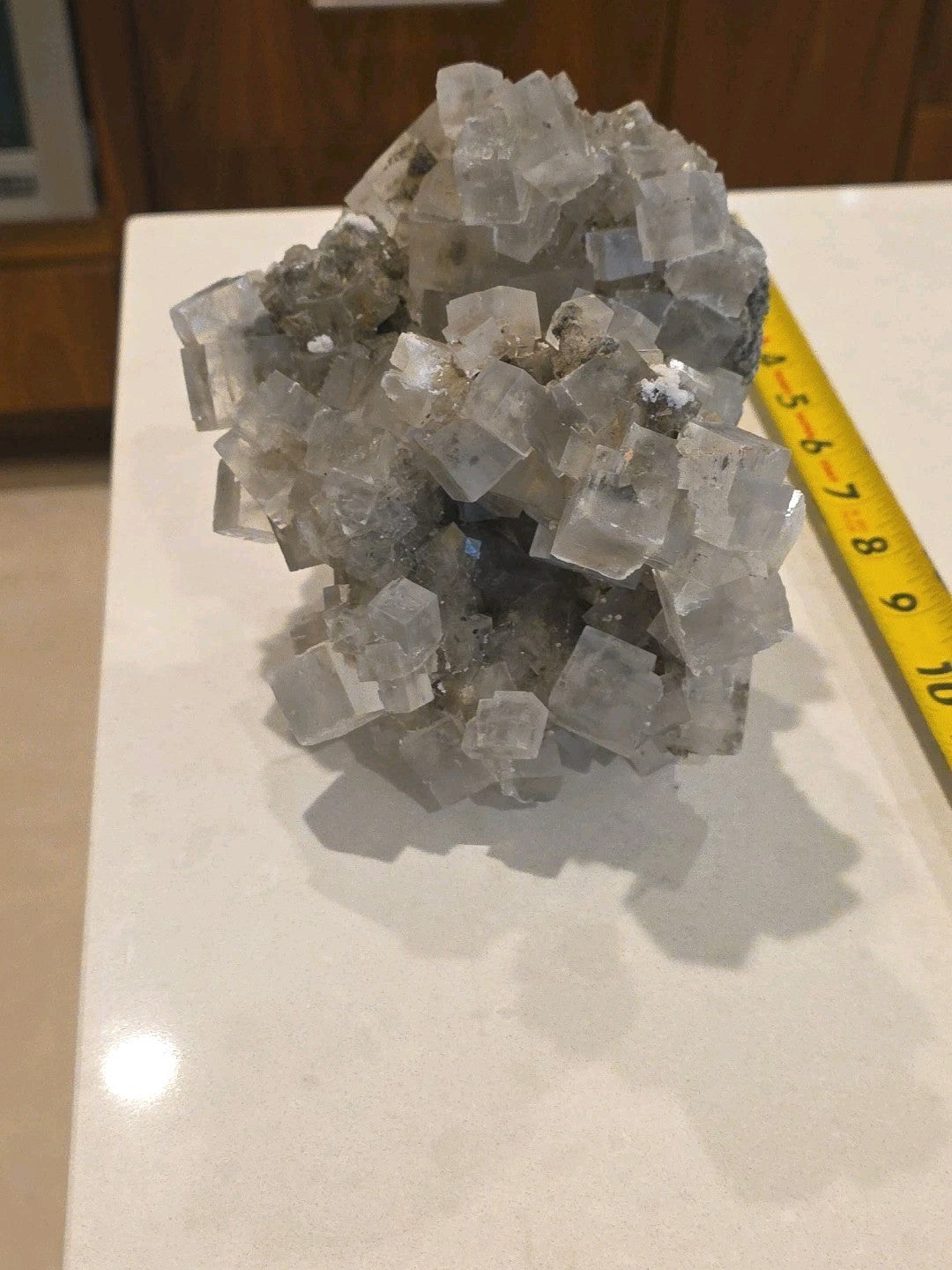 Rare Transparent  Cubic Fluorite Mineral Crystal Sample 7"x 6"x 5 1/2"
