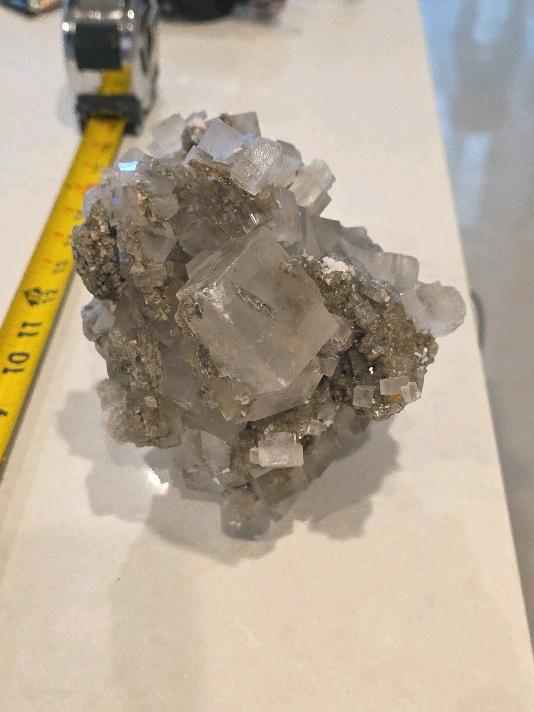 Rare Transparent  Cubic Fluorite Mineral Crystal Sample 7"x 6"x 5 1/2"