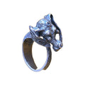 Vintage Italian Sterling  Silver Ring UNO A ERRE Dog Ring size 8.5