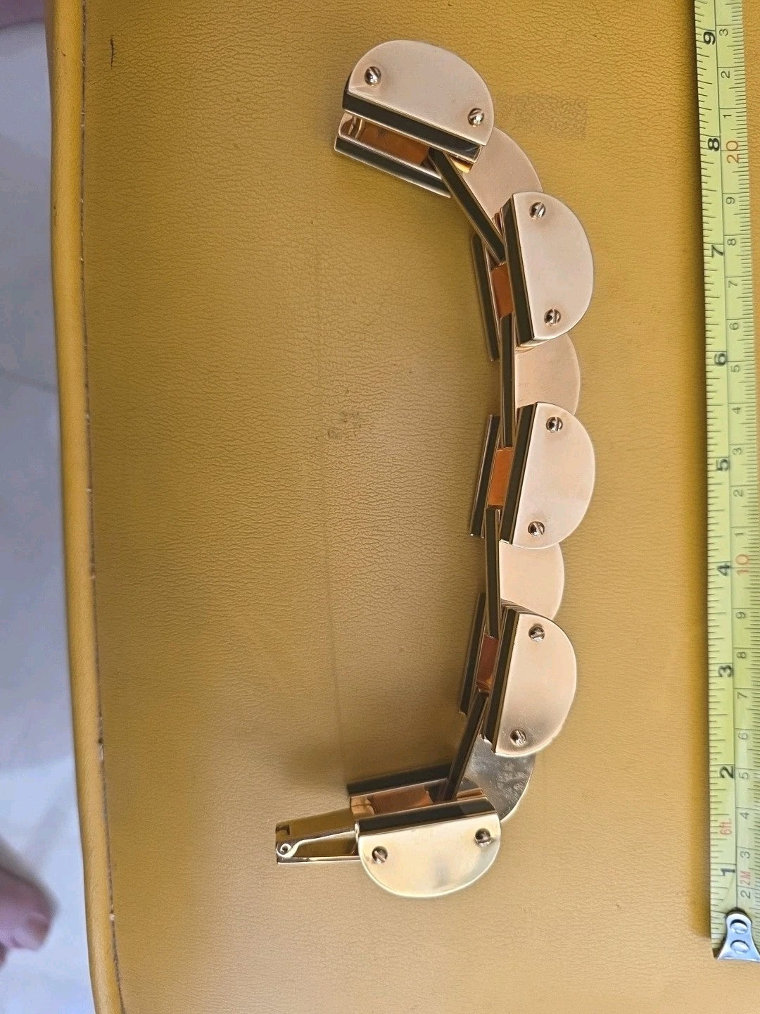 Lele Sadoughi 7 3/4" Braclet Gold Plated & Onyx Stone  Braclet