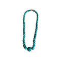 Vintage Hand Turned Malachite Graduated Necklace  18”