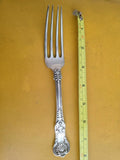 TIFFANY ENGLISH KING STERLING SILVER DINNER FORK - GOOD CONDITION MONOGRAM