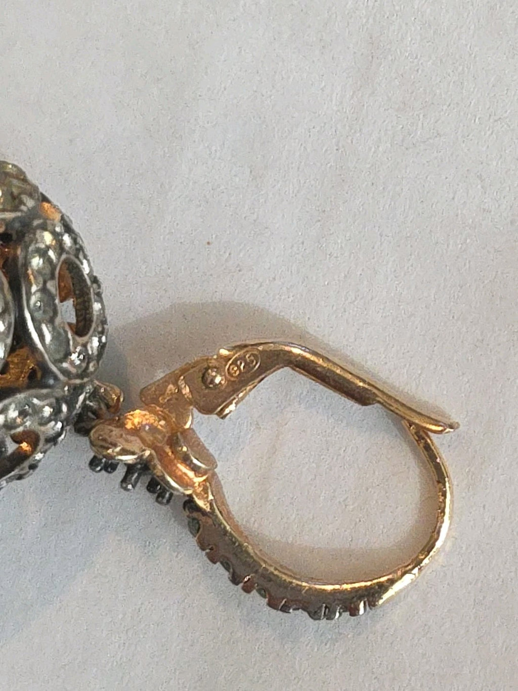 Vintage Crystal Earrings Sphere Ball Sterling Earrings