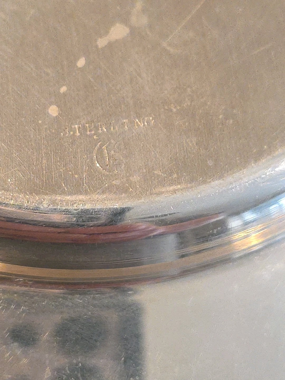 Antique Set of 12 Monogram Sterling Silver Bread & Butter 6" Plates