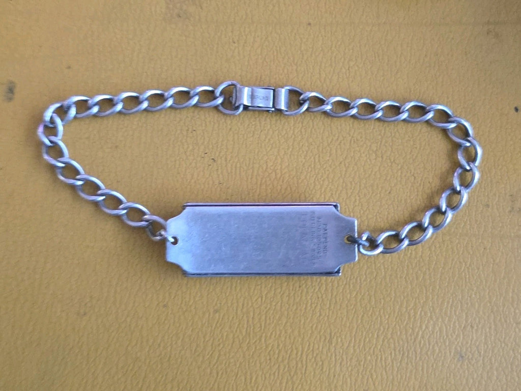 Vintage Sterling Silver 925 United States Air Force Logo Emblem ID Bracelet 8"