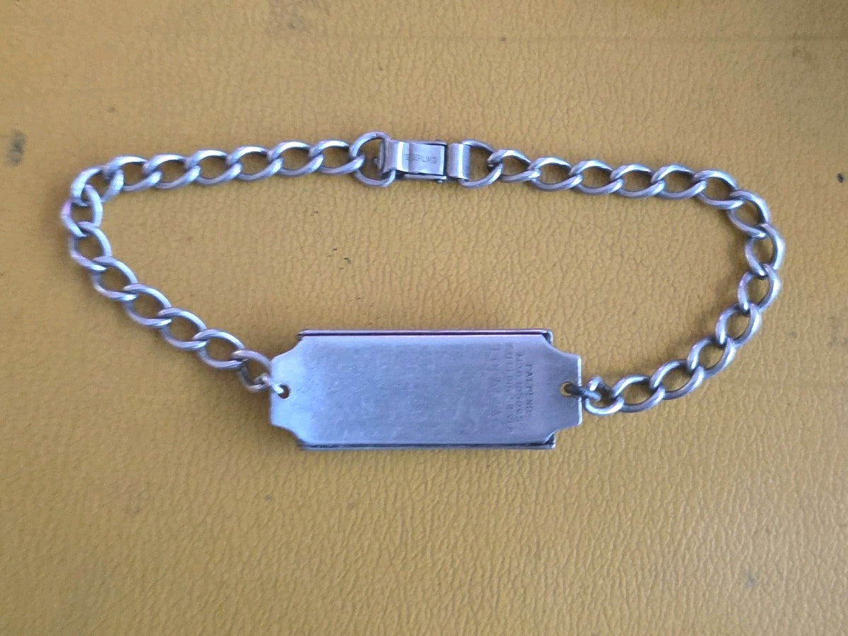 Vintage Sterling Silver 925 United States Air Force Logo Emblem ID Bracelet 8"
