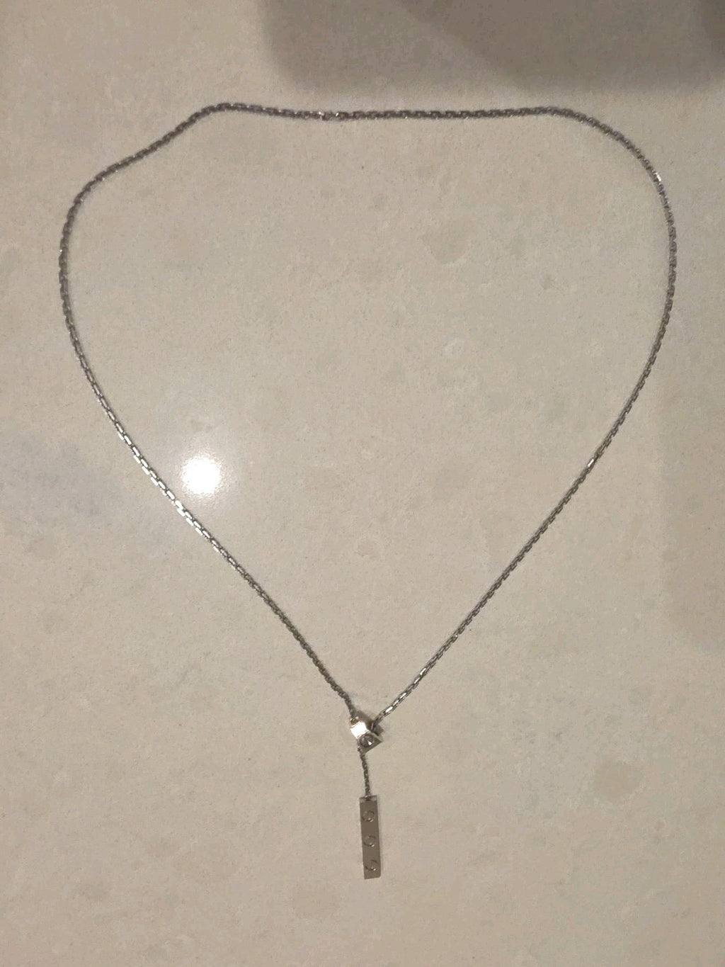 Cartier Love Necklace Lariat 18K White Gold  Adjustable