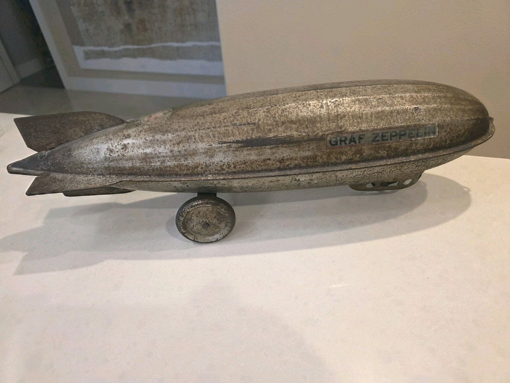 RARE 1930 Steelcraft  Graf Zeppelin Blimp Airship Pressed Steel Pull Toy