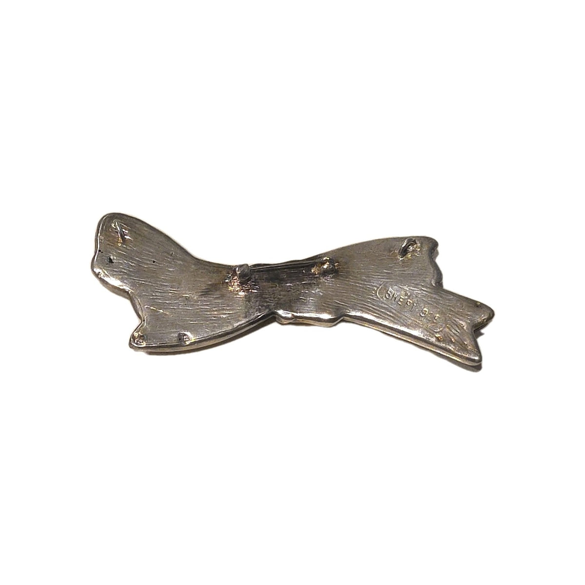 SHEFI ISRAEL 925 Silver  Vintage Shiny Sculpted Bow Brooch Pin
