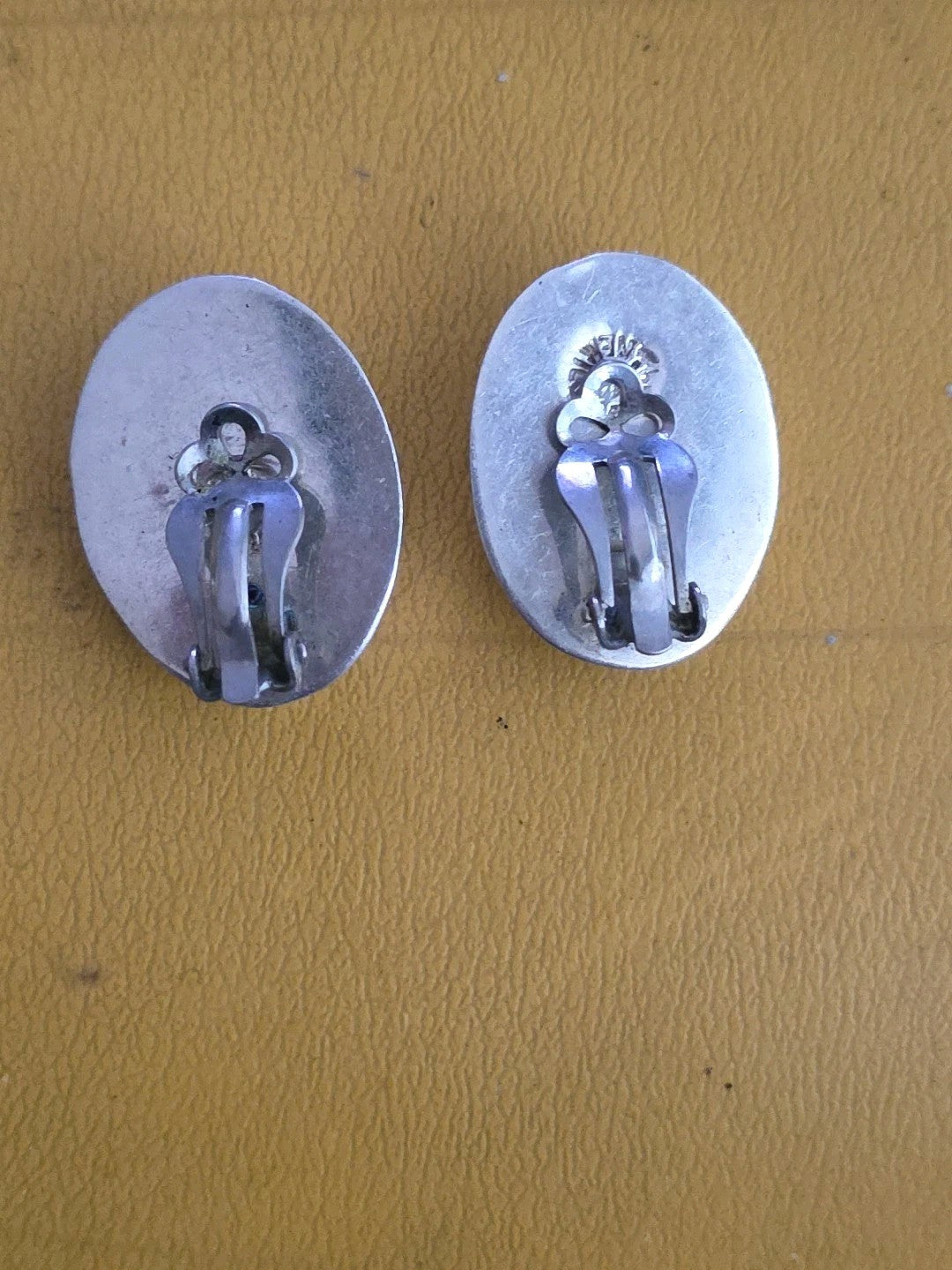 Vintage Large Modernist LOS BALLESTEROS MEXICO Sterling Silver Clip On Earrings