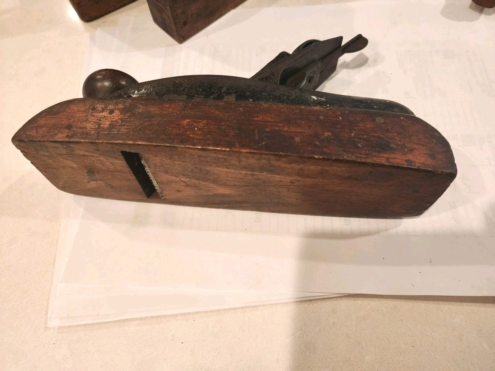 Wood Bottom Transitional Plane, Stanley Bailey Rule & Level Co G-E