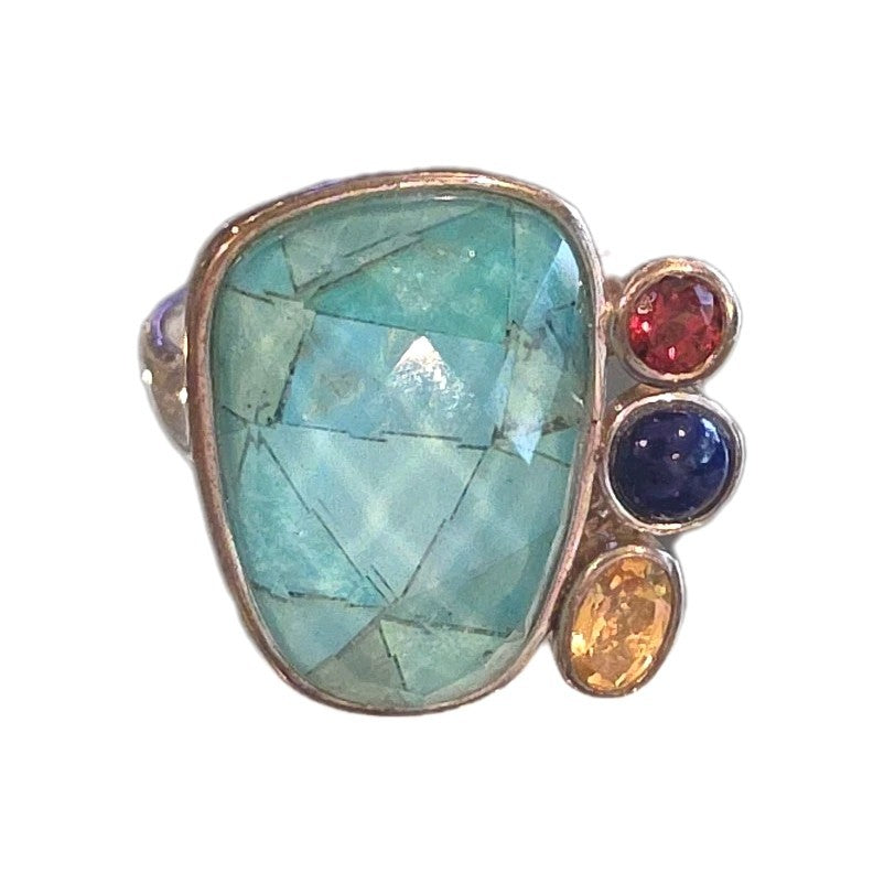 WHITNEY KELLY WK STERLING SILVER  MULTI -GEMSTONE RING SIZE 11