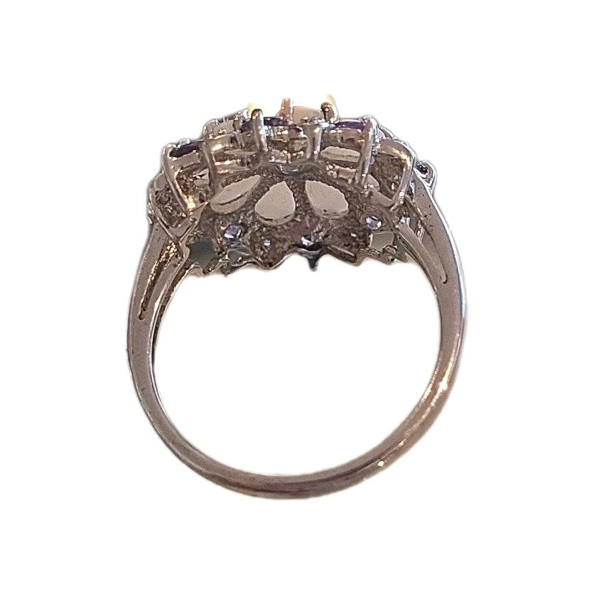 JS Joseph Schmid Designer 925 Sterling Silver Real Tanzanite Cluster Ring Sz 10