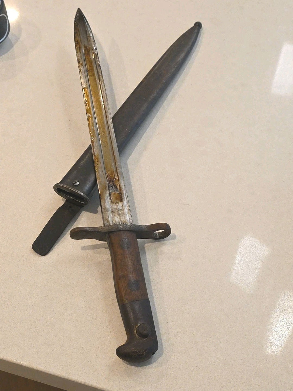 WWII German K98 Mauser Bayonet Waffenfabrik Neuhausen & Sheath
