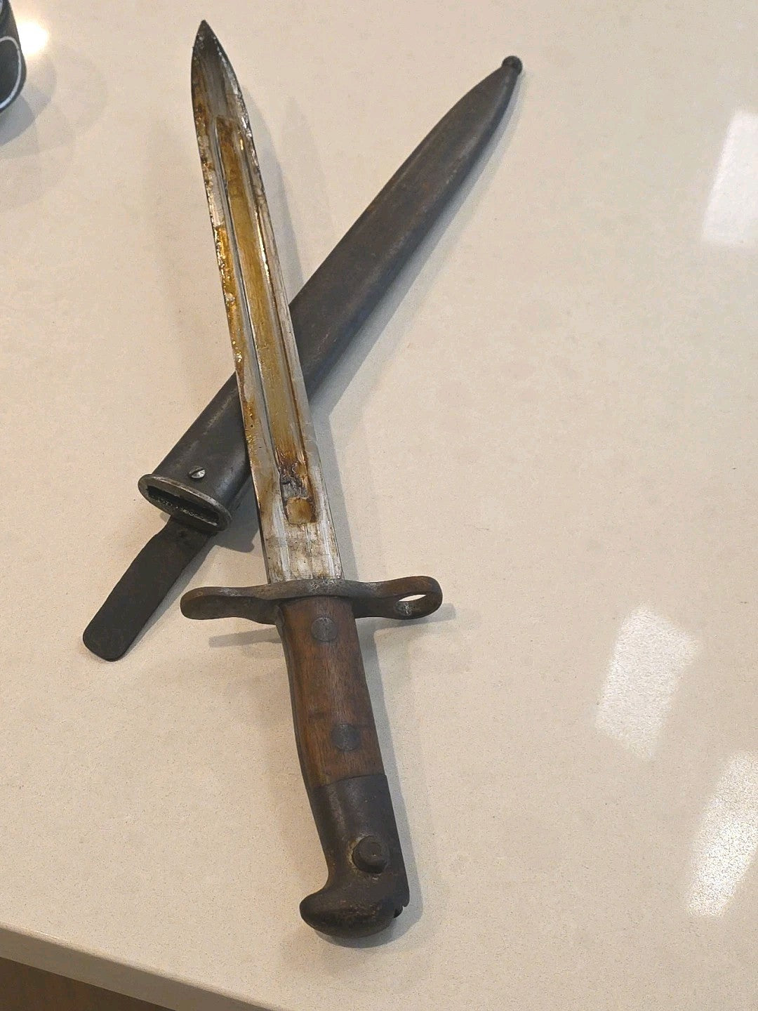 WWII German K98 Mauser Bayonet Waffenfabrik Neuhausen & Sheath