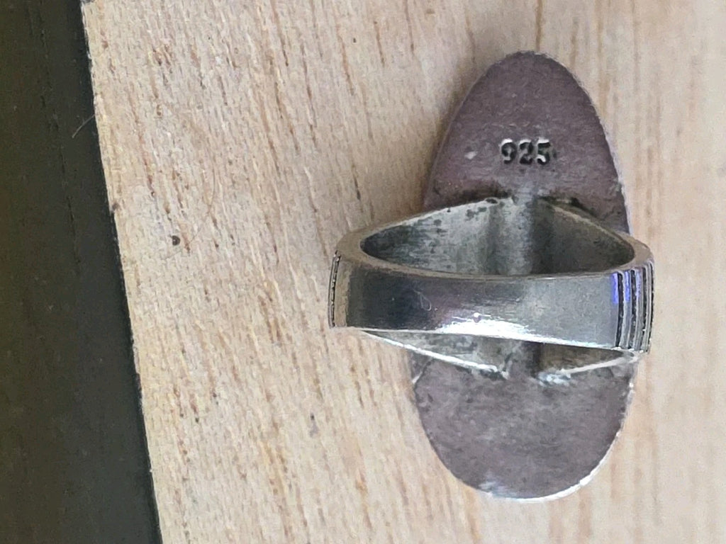 Vintage SOUTHWESTERN COPPER And TURQUOISE Ring STERLING SILVER