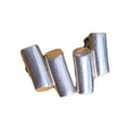 Vintage Mexico 925 Sterling Silver Two Cylinder Bars Clipon Earrings