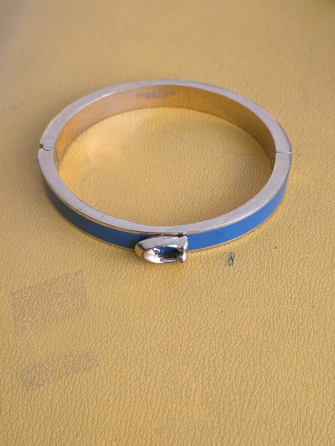 Coach Push Signature Hinged Bangle-Indigo Blue