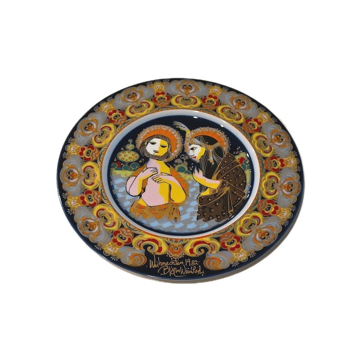 Rosenthal Porcelain 1982 Bjorn Wiinblad Christmas 'Christening of Christ' Plate