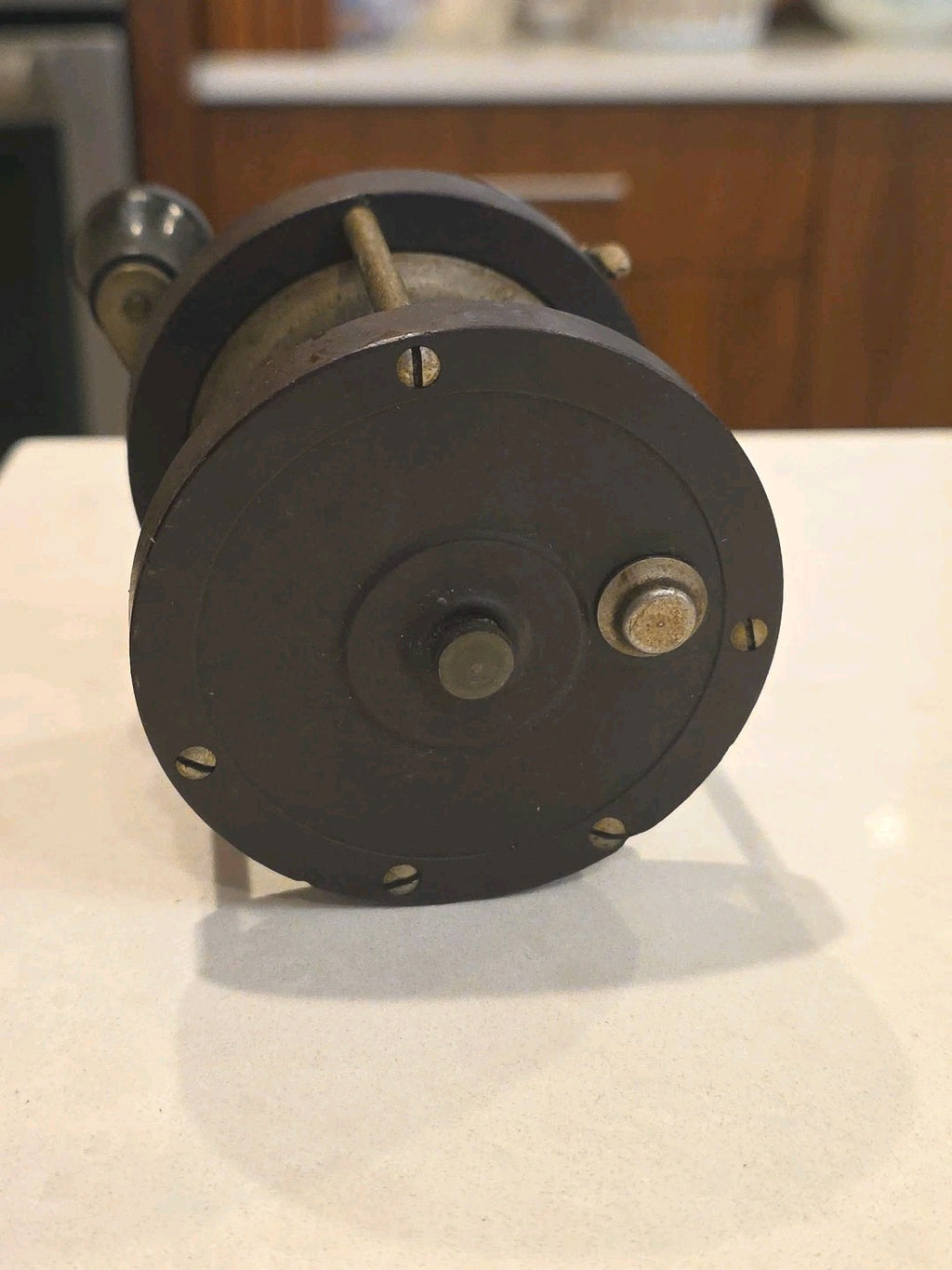SEA BRIGHT FISHING REEL ANTIQUE OLD ABBEY & IMBRIE RARE 250 yds early1900's