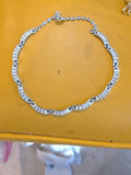 TRIFARI Signed Vintage MCM Baguette Rhinestone Choker Necklace Silver Tone