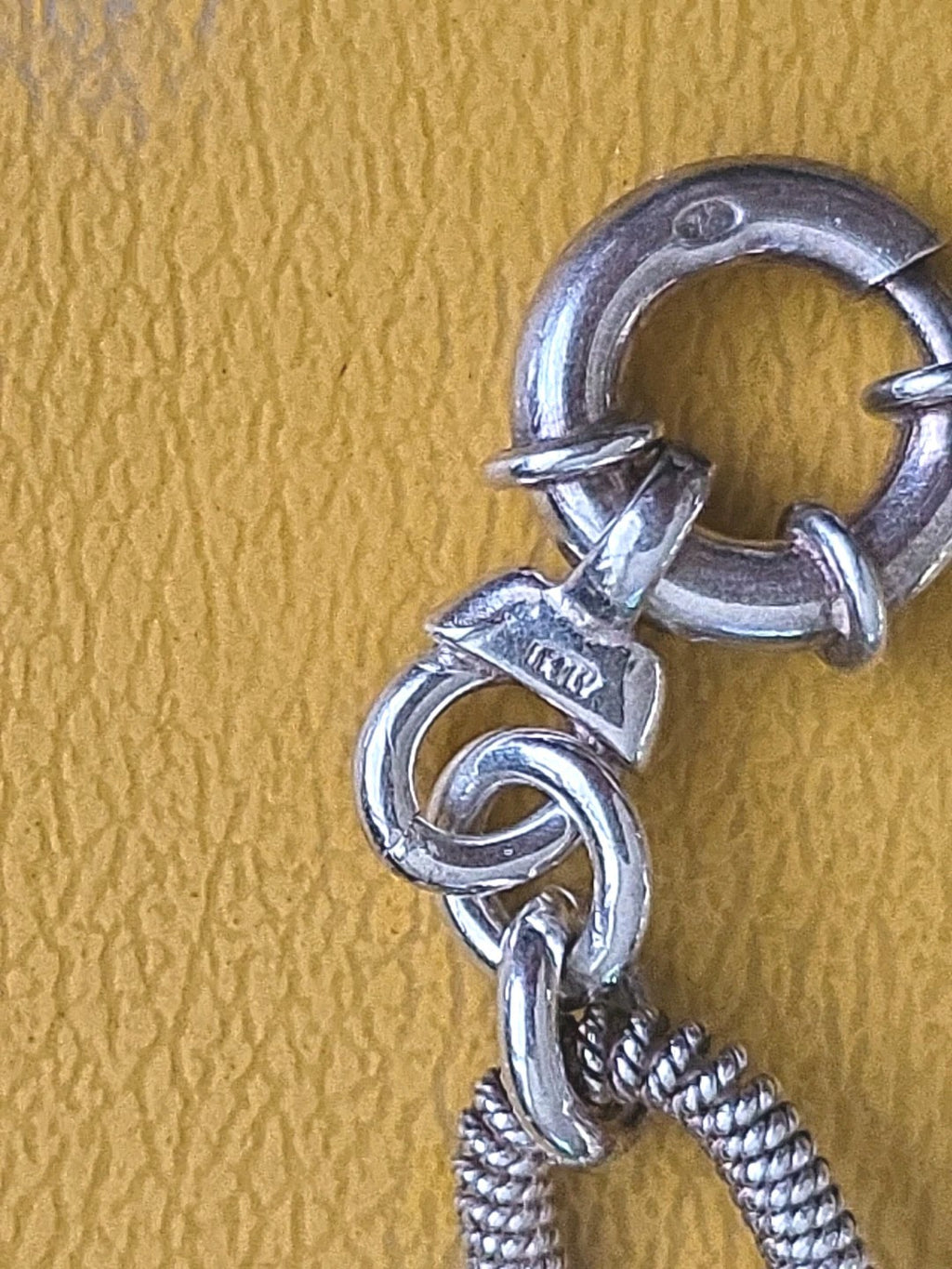 925 Sterling Silver Italy Twisted Design Oval Link Bracelet Heavy Chunky