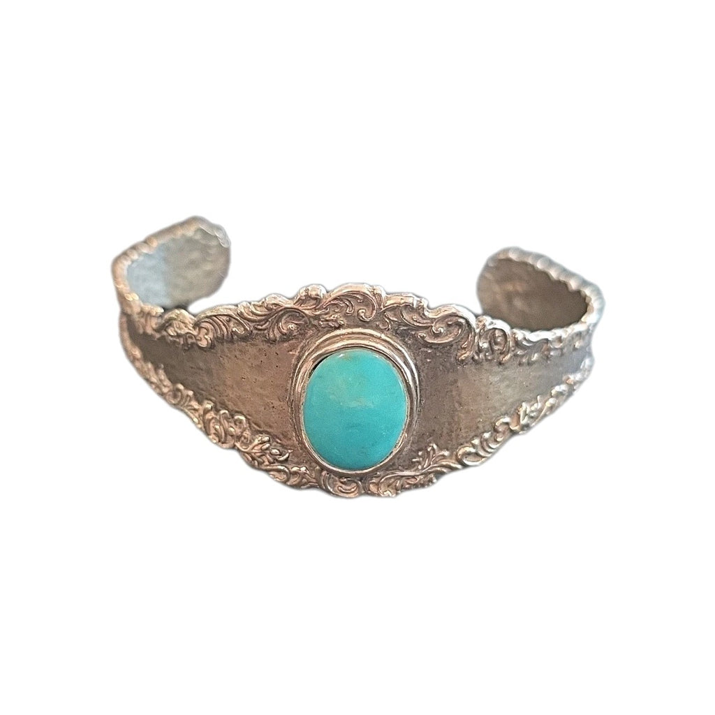 Or Paz Sterling Silver  925 Turquoise Cuff Bracelet Size 7” Wrist