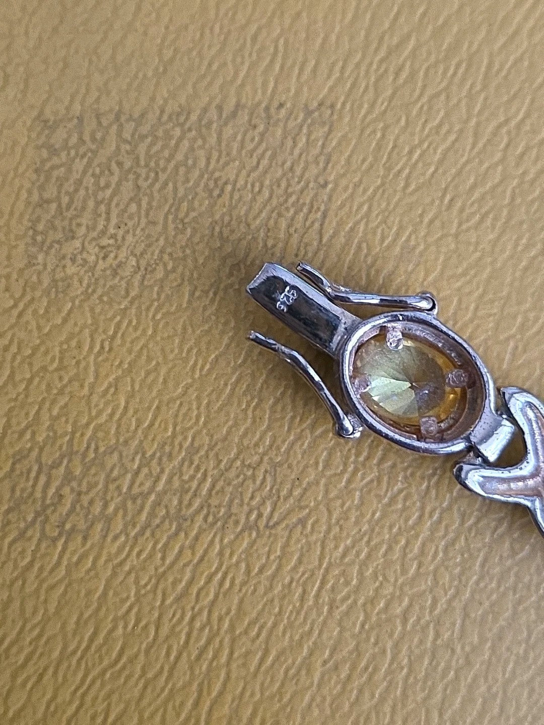 Sterling Silver X Style  Amethyst  & Citrine 7" Braclet