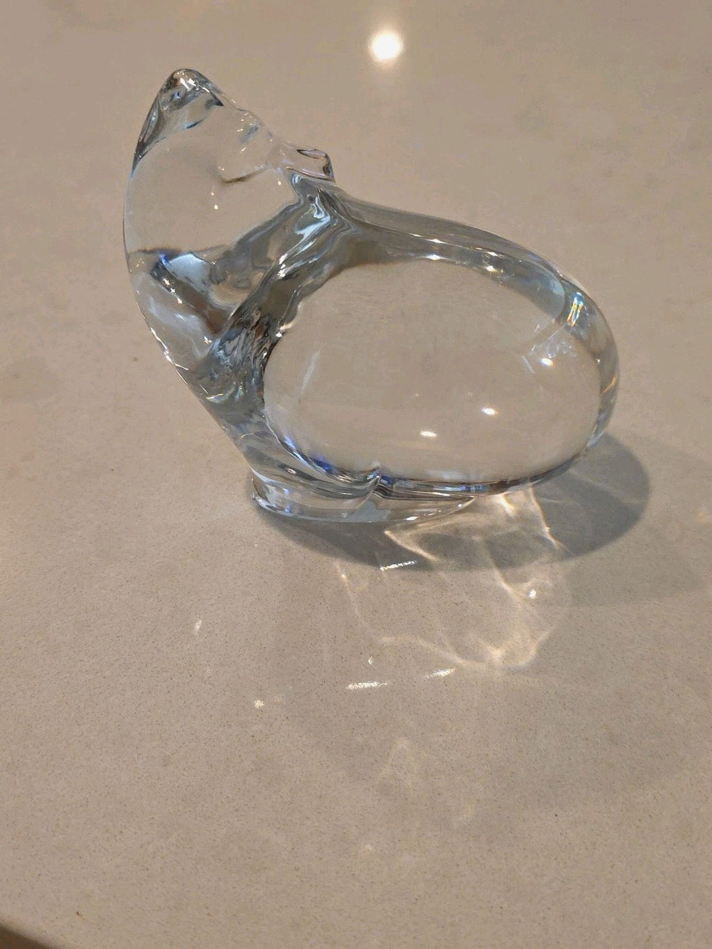 Dansk Art Glass Silver Fox Paperweight
