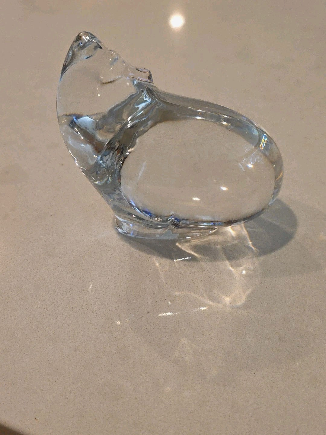Dansk Art Glass Silver Fox Paperweight