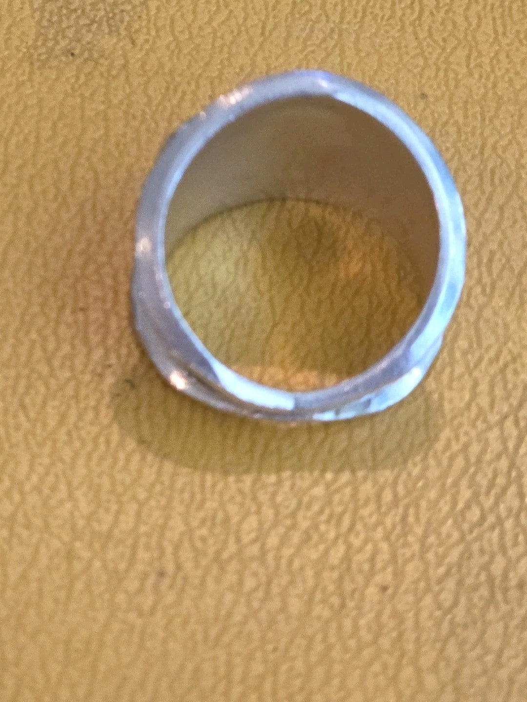 Vintage Navajo Sterling Silver & Turquoise Cigar Ring Size 8.5