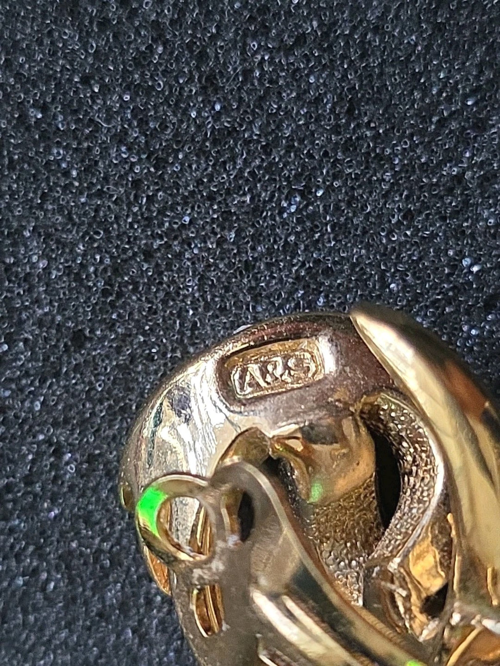 Vintage Art Deco 1980s Attwood Gold Plated Crystal Earring Clip On Signed A&S