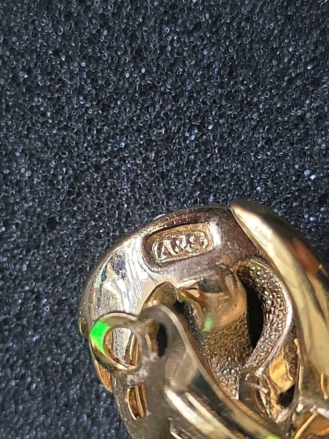 Vintage Art Deco 1980s Attwood Gold Plated Crystal Earring Clip On Signed A&S