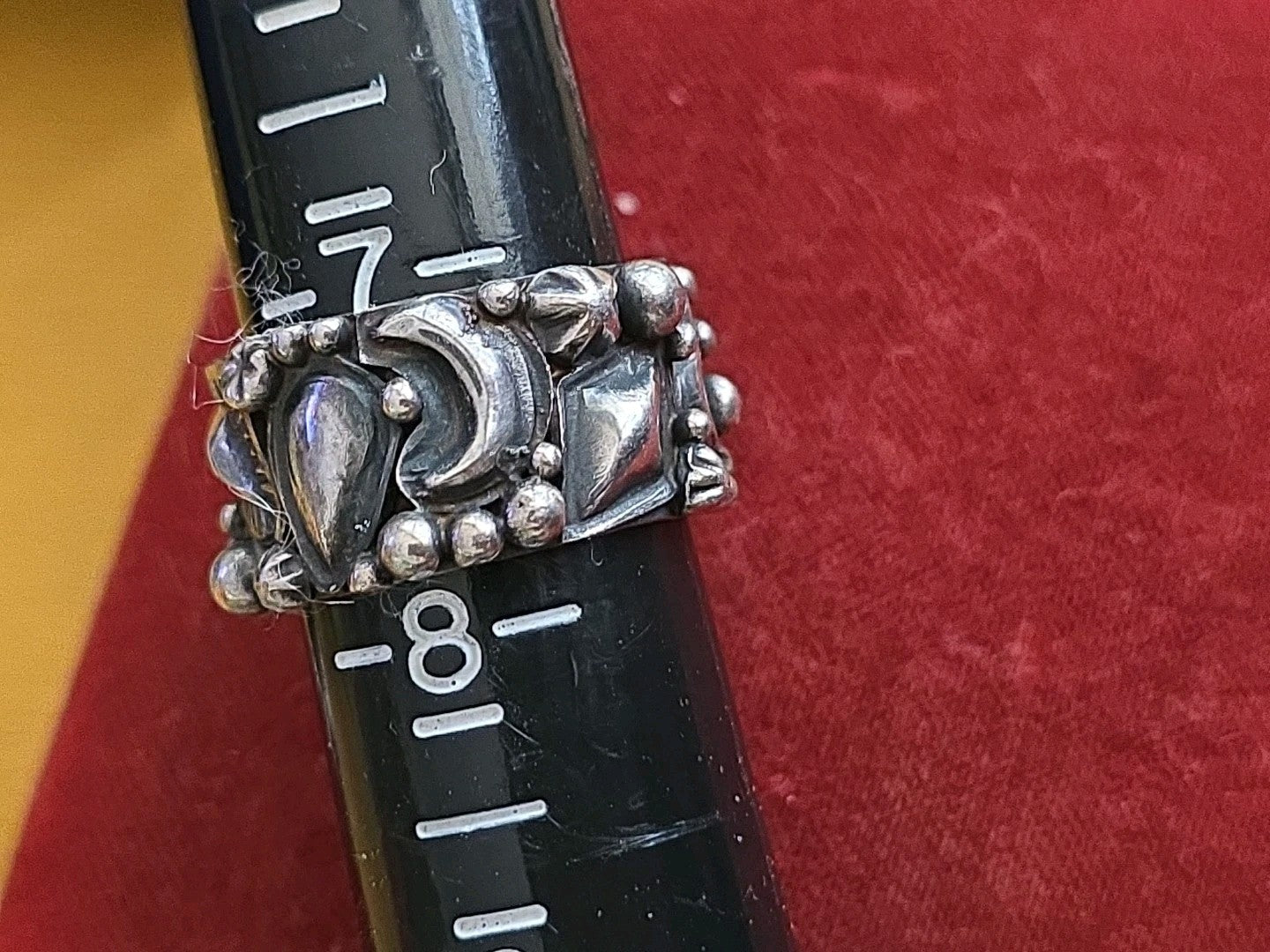 BRUTALIST Sterling Silver Ring Signed BB KAI  Size 7.5