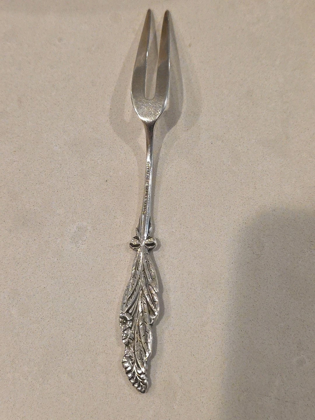 Harlequin by Reed and Barton Sterling Silver Lemon Fork with Snapdragon 5 1/2"