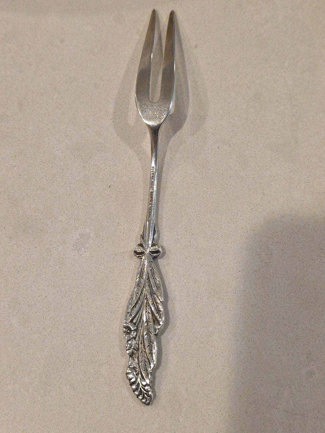 Harlequin by Reed and Barton Sterling Silver Lemon Fork with Snapdragon 5 1/2"