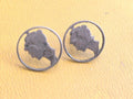 Antique Art Nouveau Cutout Dime Sterling Silver Pin Earrings