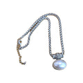Lovely Silver Tone Faux Pearl Necklace. Measures 16"