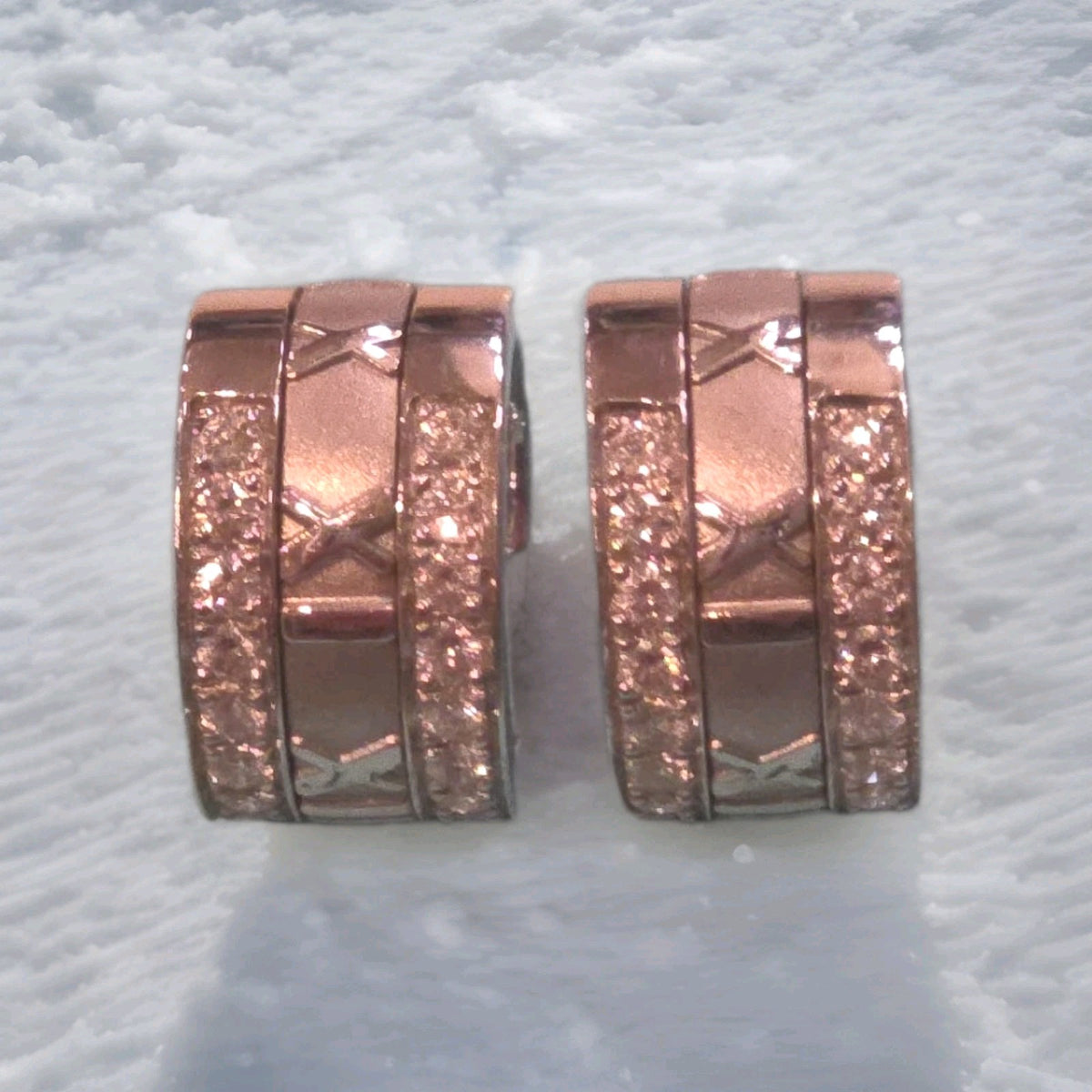 TIFFANY & Co. Atlas 18K White Gold Diamond Hoop Earrings