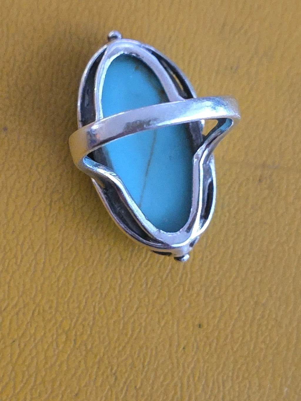 Vintage Sterling Silver Turquoise Ring Size 9
