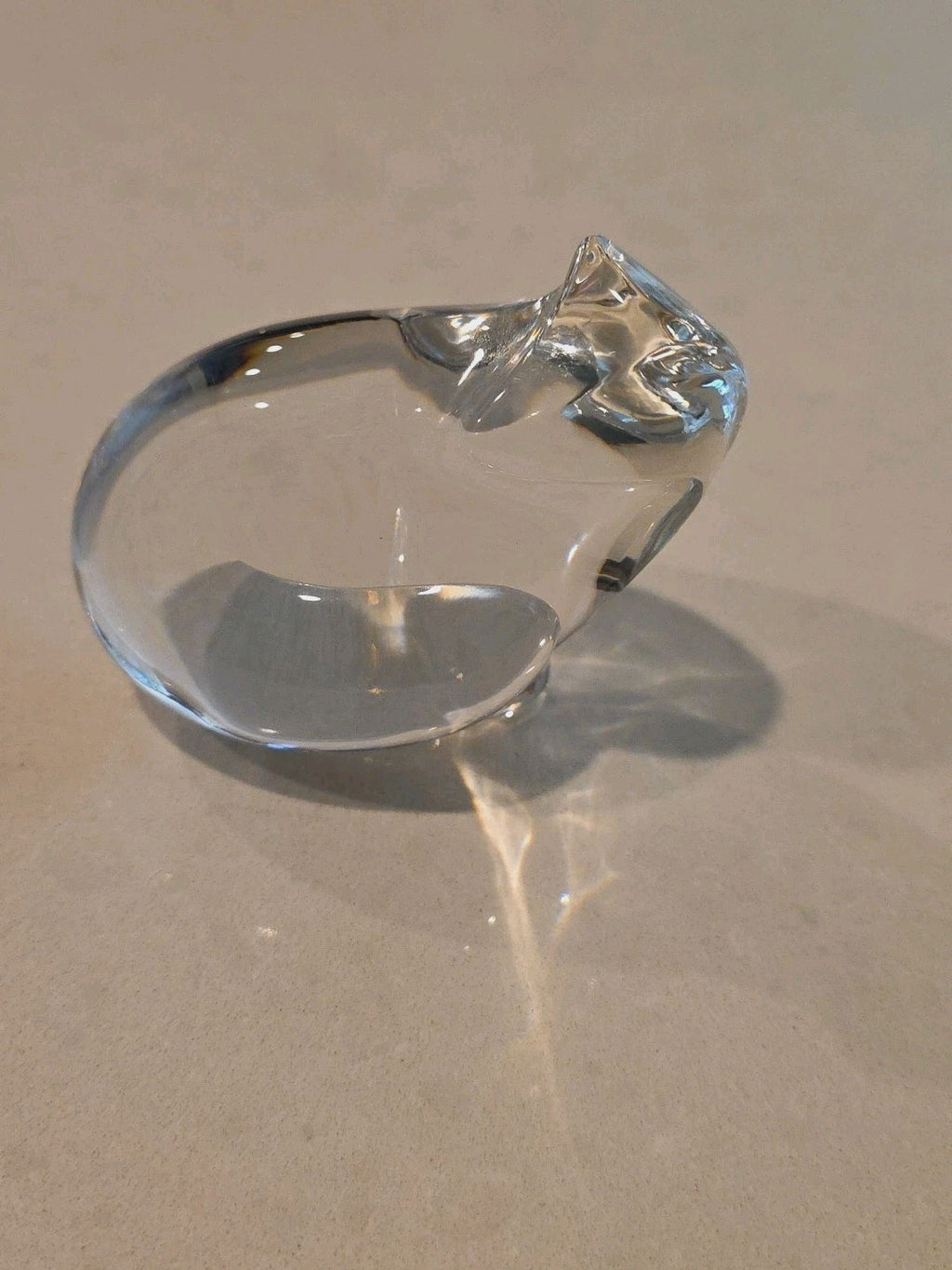 Dansk Art Glass Silver Fox Paperweight