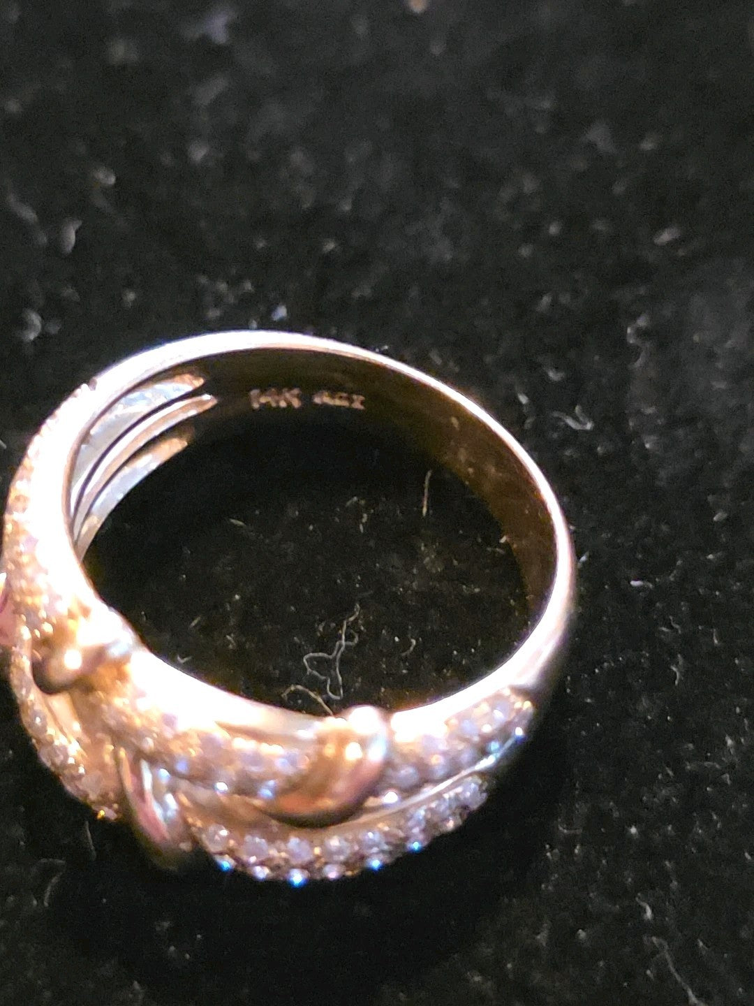 14K YELLOW GOLD DIAMOND COCKTAIL RING SIZE 7