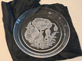 Vinardi Crystal Art Engraving Poppy Plate 080-D Yamamoto