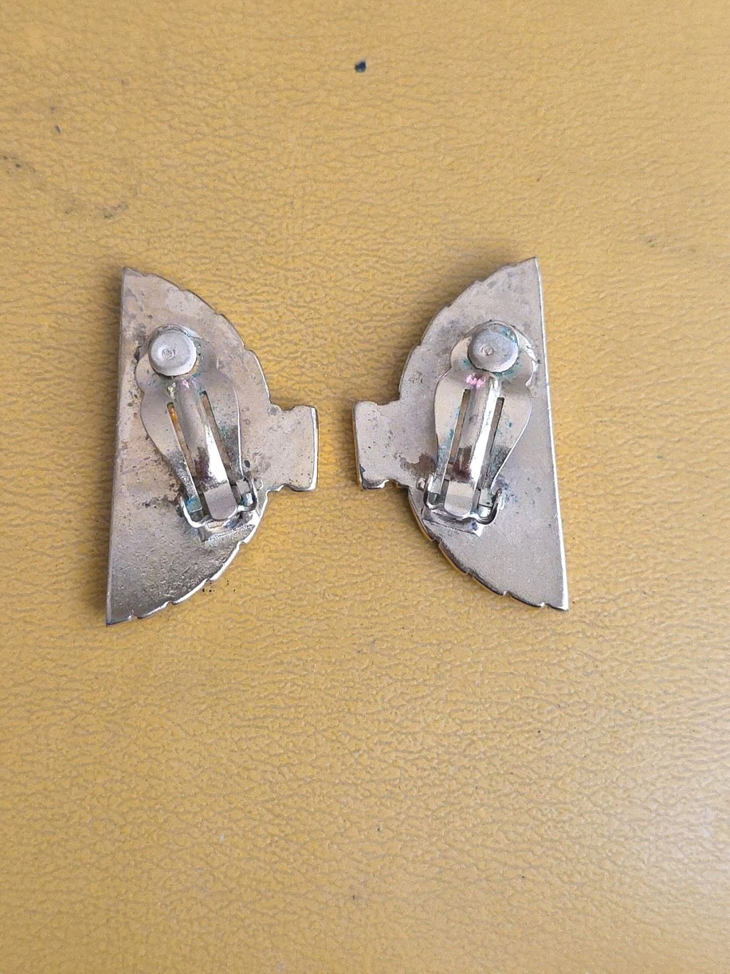 Vintage KARL LAGERFELD Iconic Gold Fan EARRINGS Clip-On Style